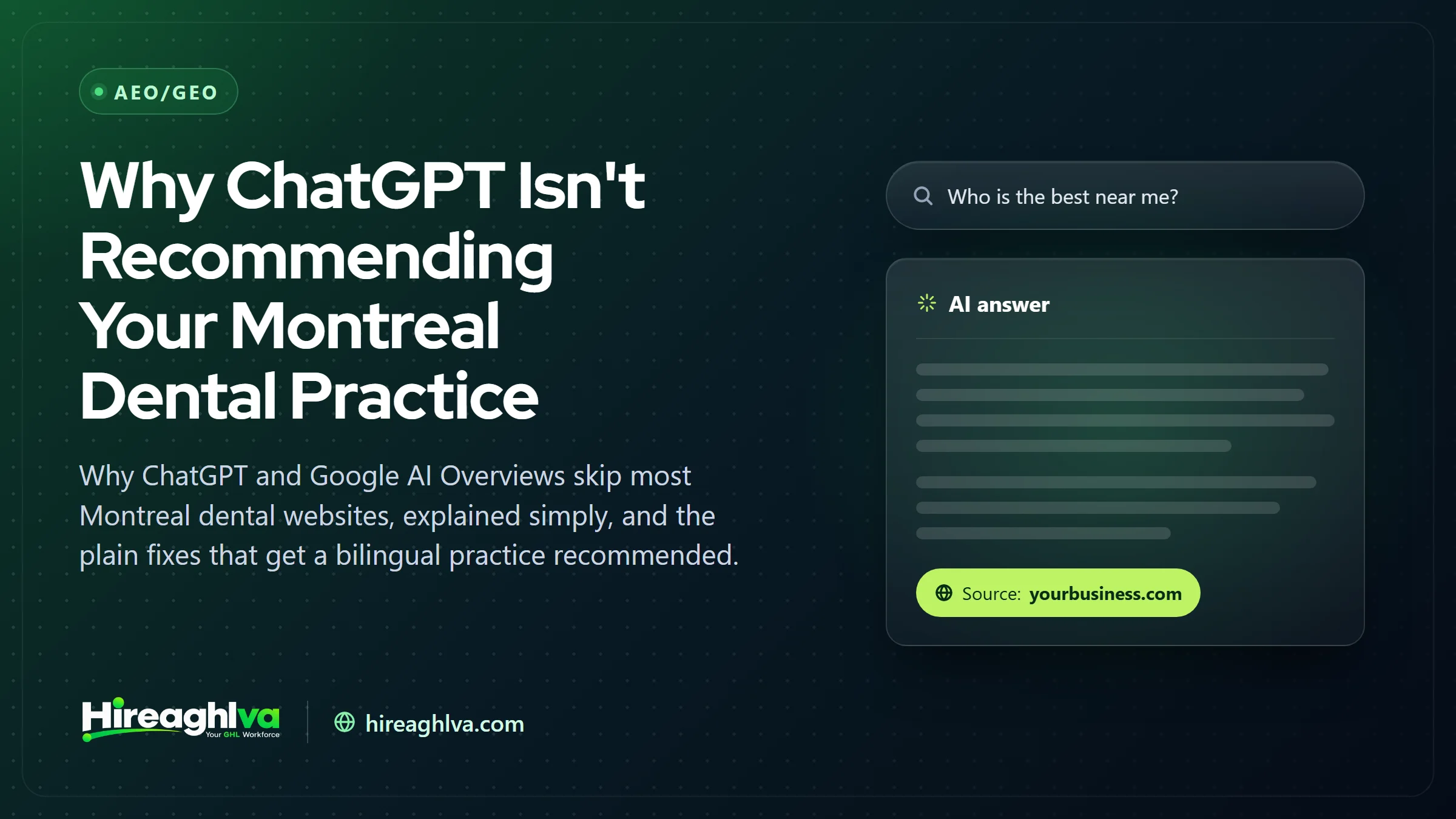 Why ChatGPT Isn't Recommending Your Montreal Dental Practice