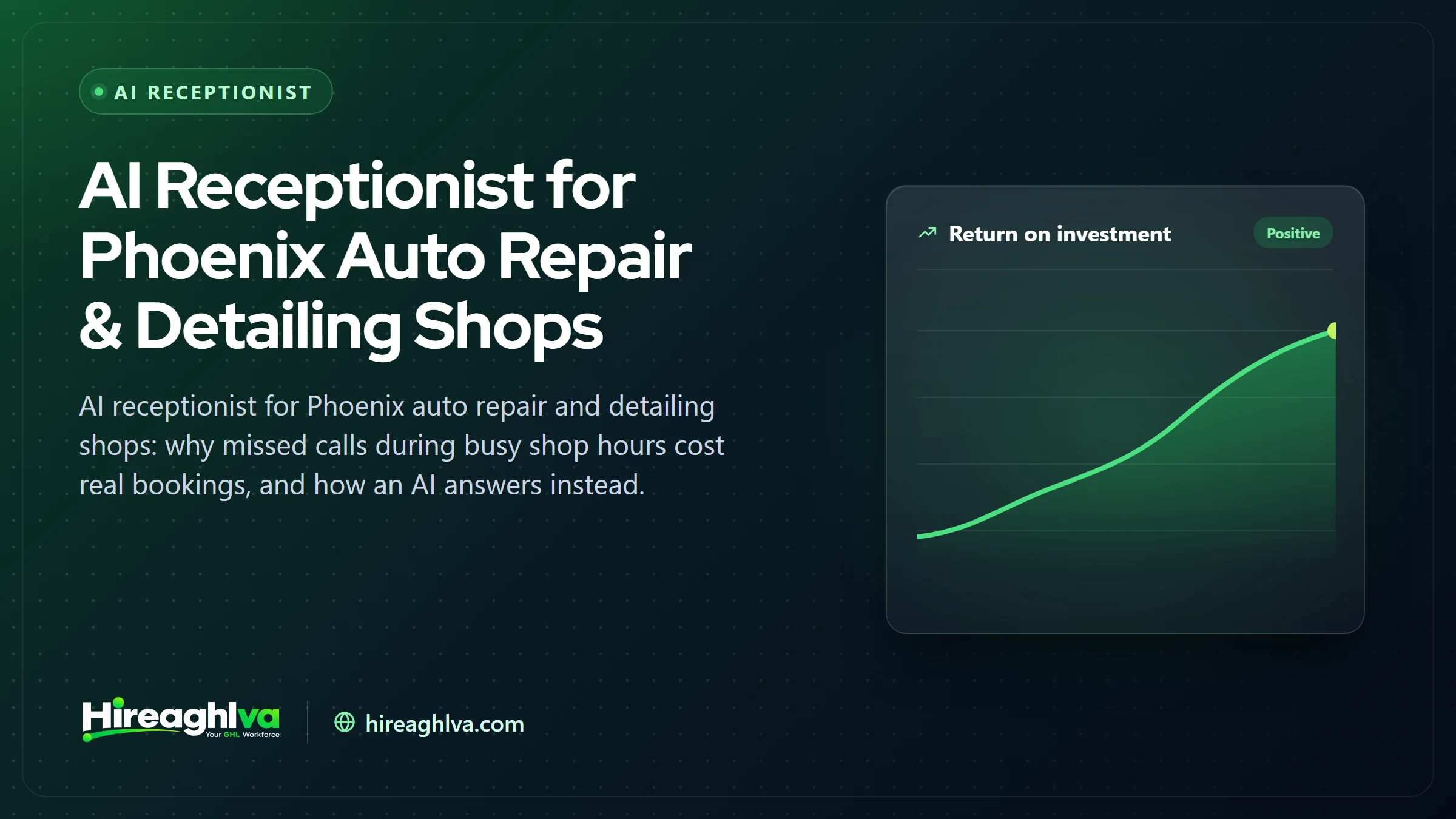 Illustration of an AI receptionist answering a call for a Phoenix auto repair shop