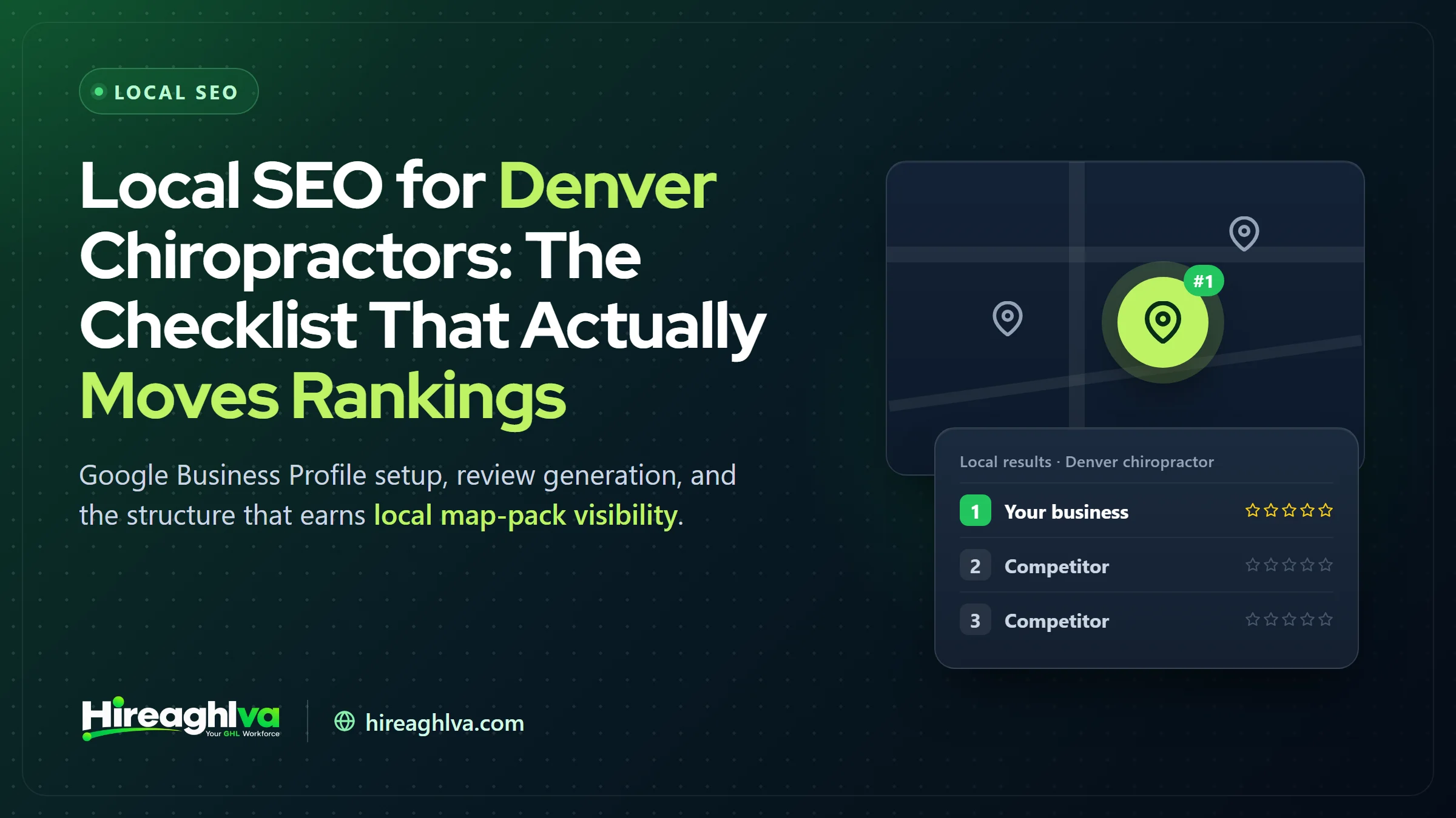 Illustration of local SEO ranking signals for a Denver chiropractic practice